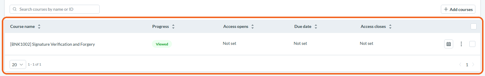 Step 2: Viewing and Managing Courses