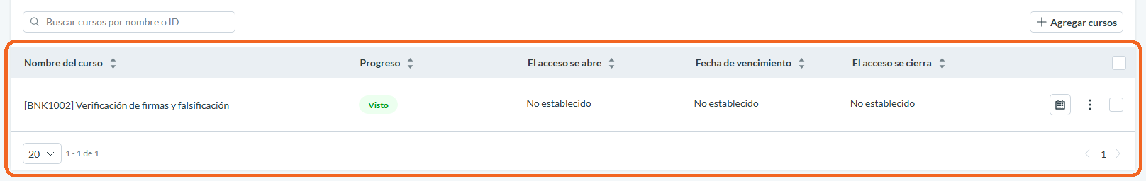 Paso 2: Ver y Gestionar los Courses