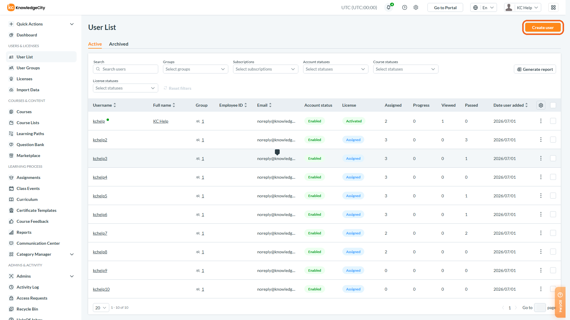 Step 1: New User Profile Creation