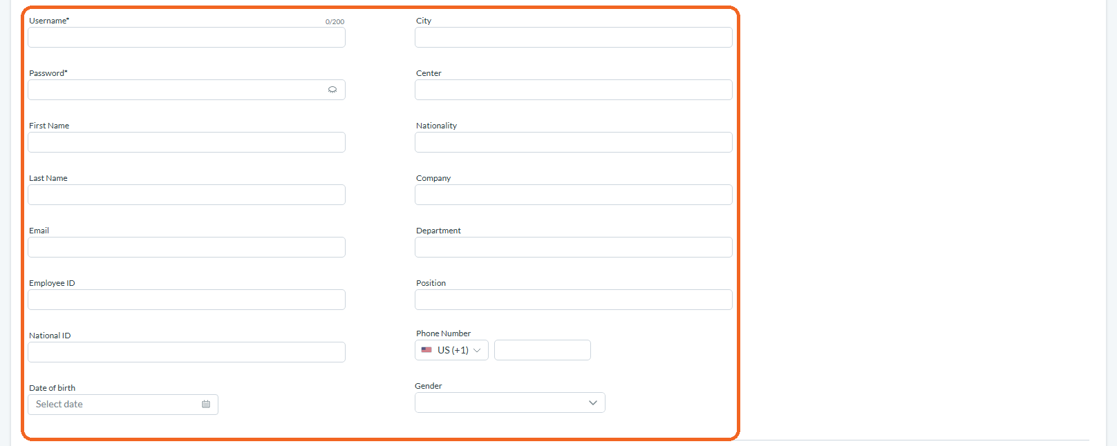 Step 2: Filling in the User Details