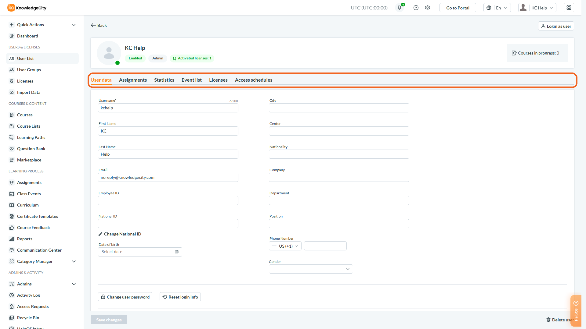 Step 5: Reviewing Profile Data and User Profile Configuration Options
