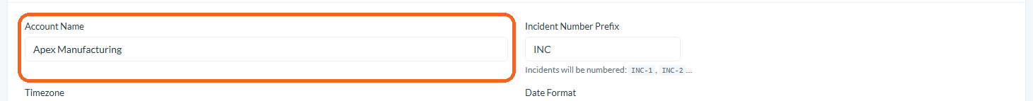 Set the account name