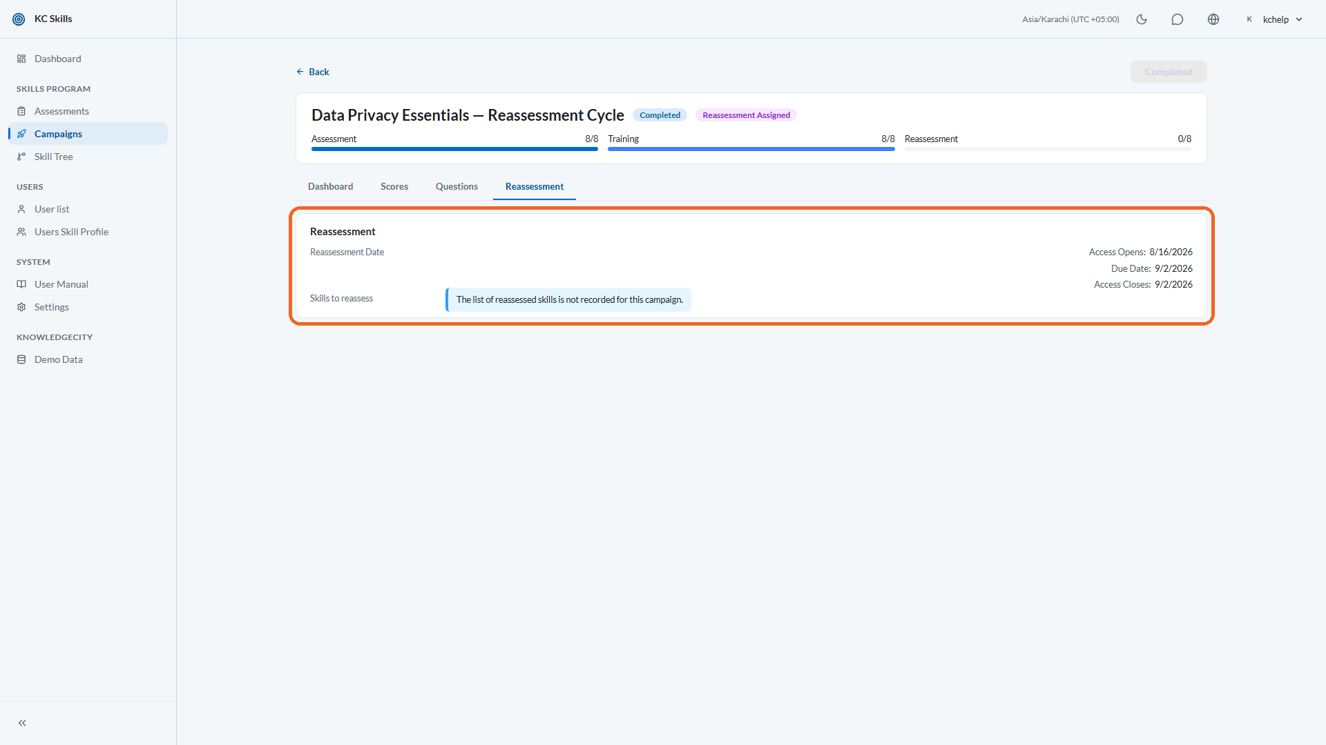 Accessing the reassessment