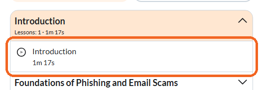 A chapter expanded on the Content tab