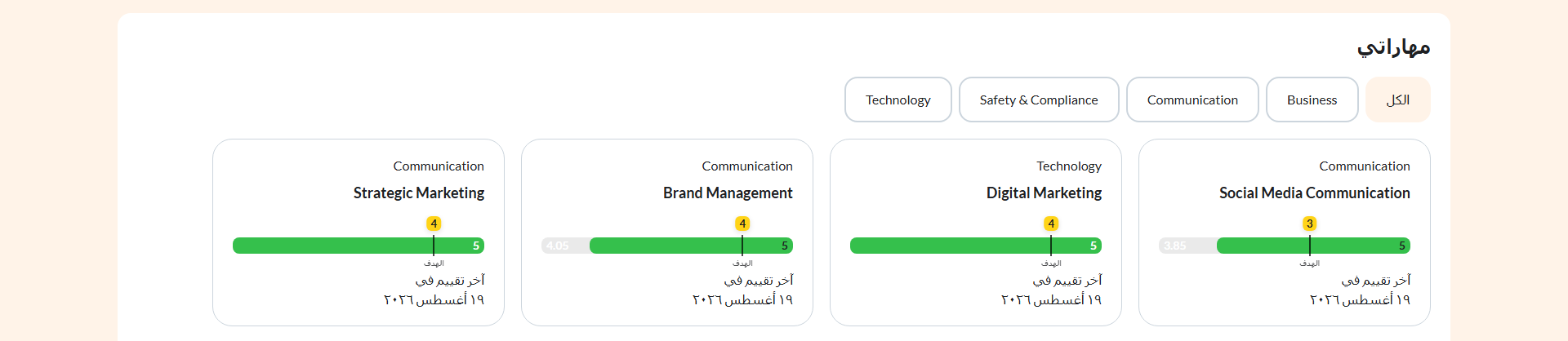 العثور على مهاراتك