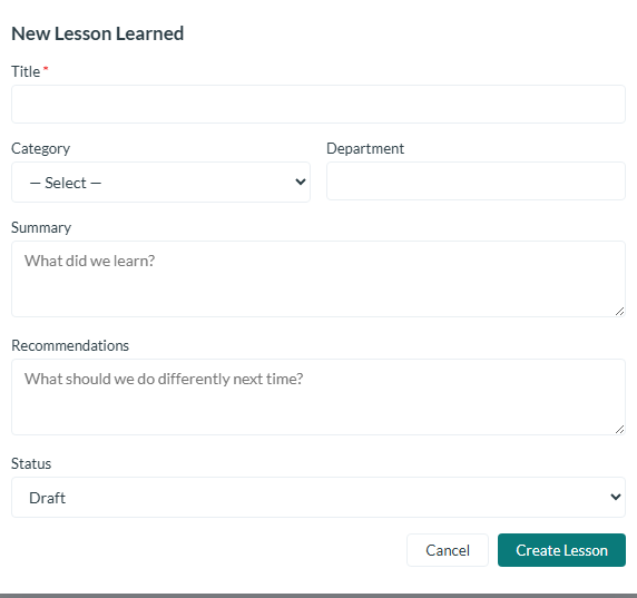 Adding a lesson from outside your own investigations