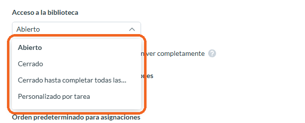 Habilitación del Modo Custom per Assignment