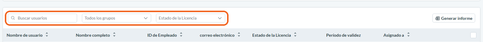 Buscar Usuarios con Licencia