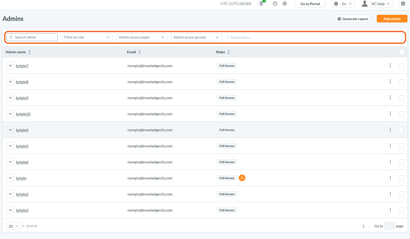 Finding and auditing admins