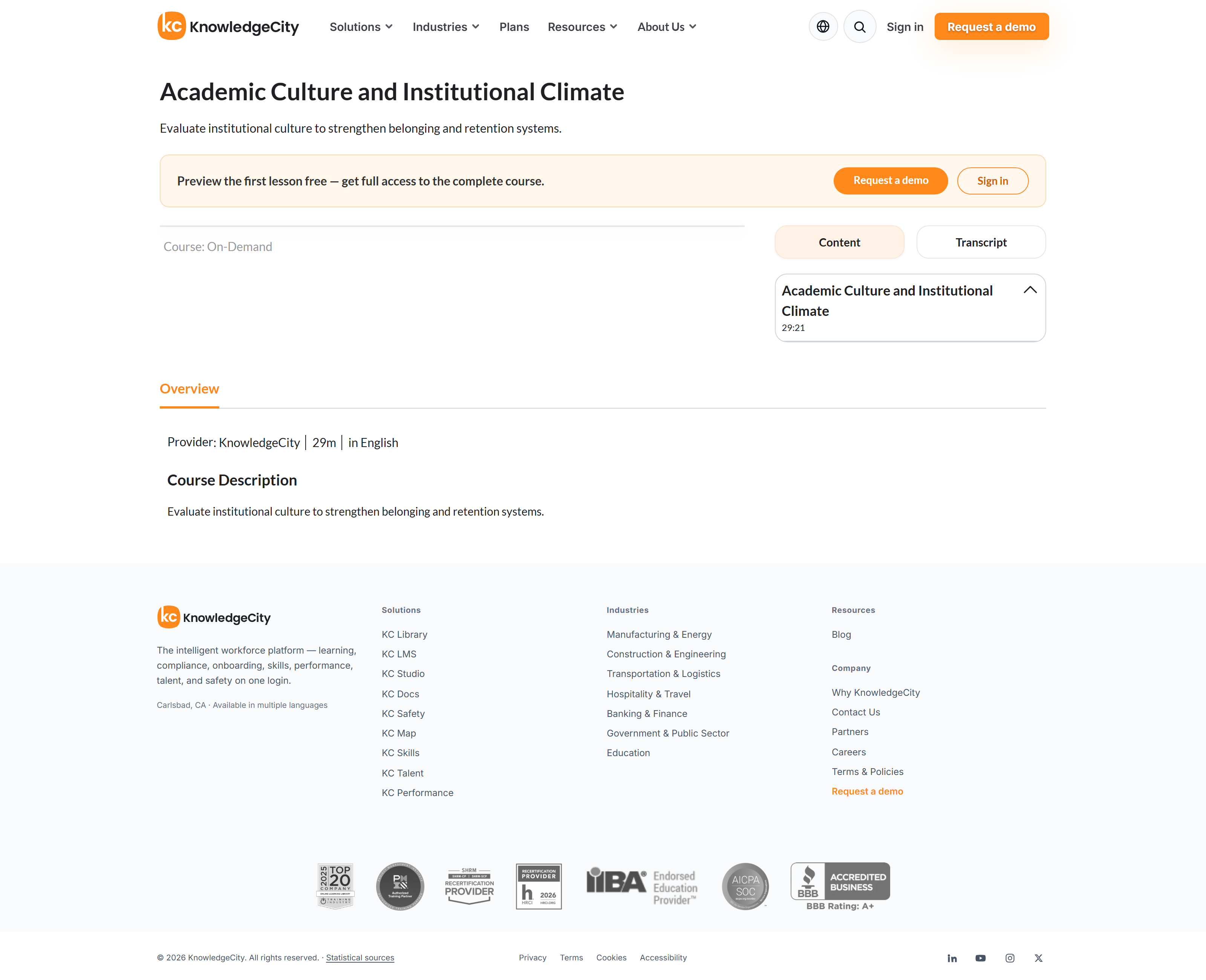 Open a public course page
