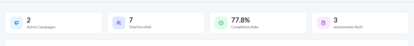 The KC Skills Admin Dashboard, the admin landing page after sign-in
