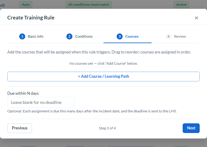 Link the course and choose the audience