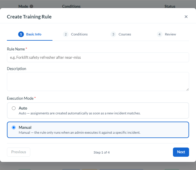 Set the rule status and save