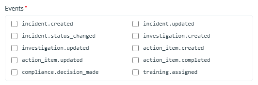 Choosing which events to send