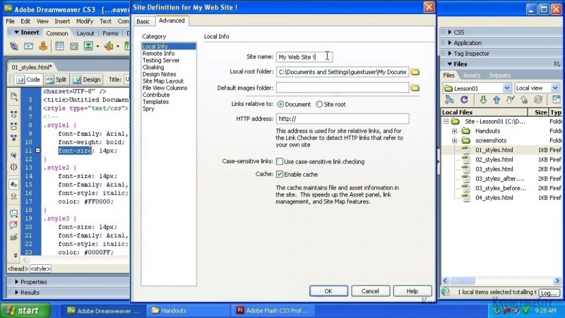 Dreamweaver CS3 Introduction